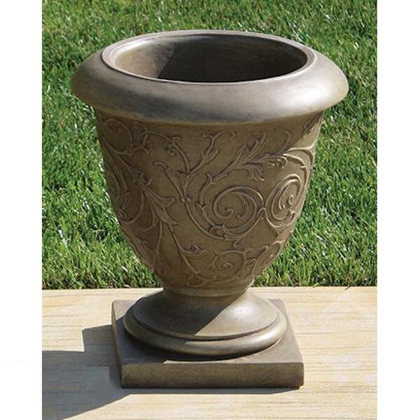 Small Jubilee Round Urn Planter Cement Architectural Ornate Design Vase
